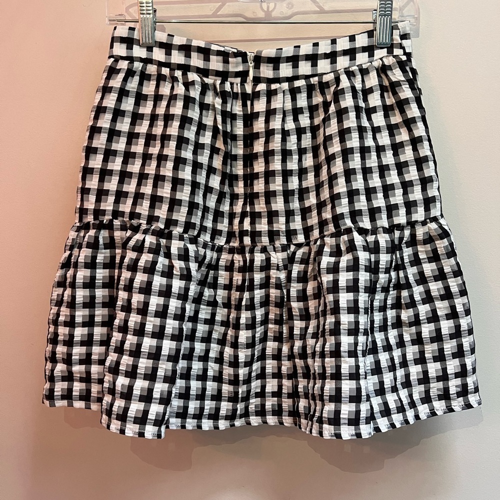 TOPSHOP Women’s Black and White Gingham Checked Mini Skirt - Size 4 - Picture 6 of 9